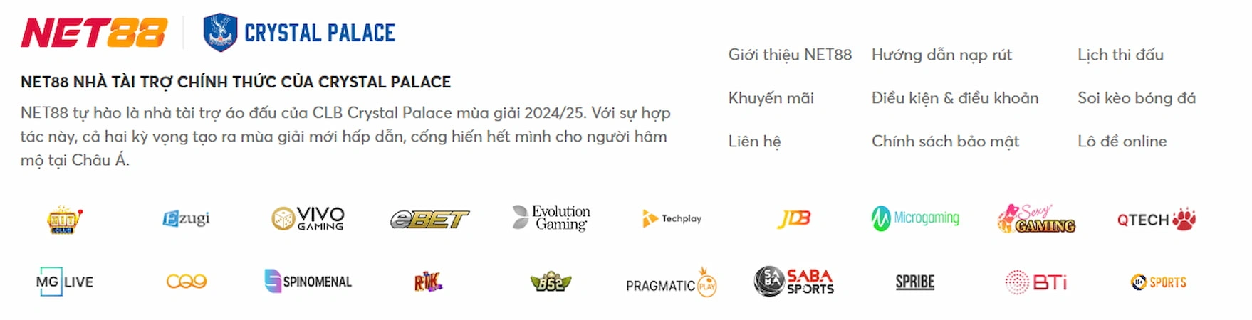 Net88 có nhà tài trợ uy tín